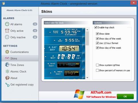 ภาพหน้าจอ Atomic Alarm Clock สำหรับ Windows 7