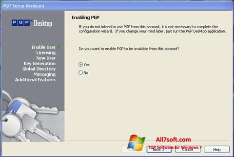 ภาพหน้าจอ PGP Desktop สำหรับ Windows 7