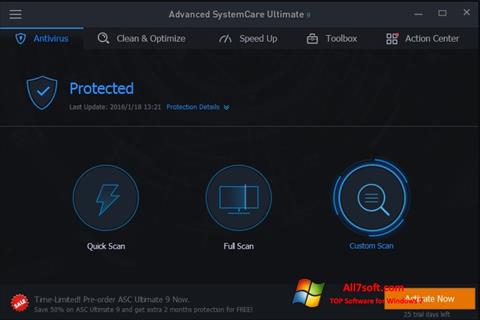 ภาพหน้าจอ Advanced SystemCare สำหรับ Windows 7
