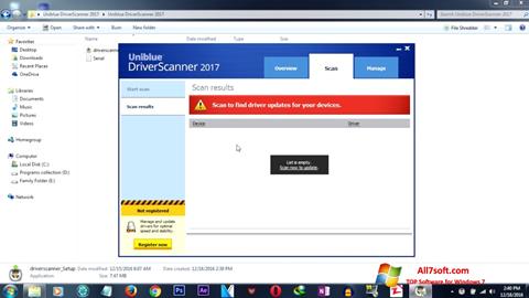 ภาพหน้าจอ DriverScanner สำหรับ Windows 7