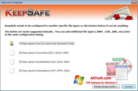 ภาพหน้าจอ KeepSafe สำหรับ Windows 7