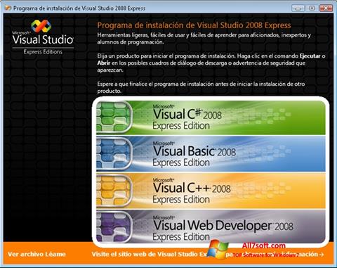 ภาพหน้าจอ Microsoft Visual Studio สำหรับ Windows 7