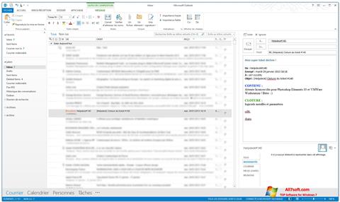 ภาพหน้าจอ Microsoft Outlook สำหรับ Windows 7