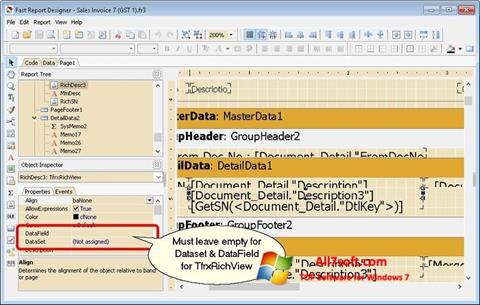 ภาพหน้าจอ FastReport สำหรับ Windows 7