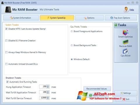 ภาพหน้าจอ Mz RAM Booster สำหรับ Windows 7