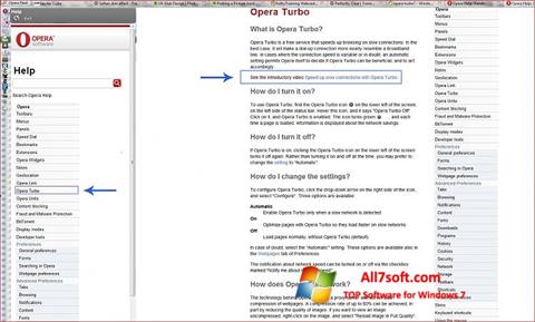 ภาพหน้าจอ Opera Turbo สำหรับ Windows 7