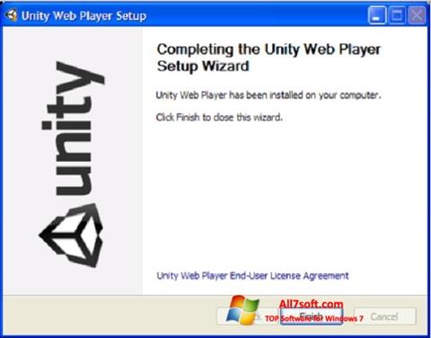 ภาพหน้าจอ Unity Web Player สำหรับ Windows 7
