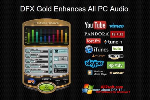 ภาพหน้าจอ DFX Audio Enhancer สำหรับ Windows 7