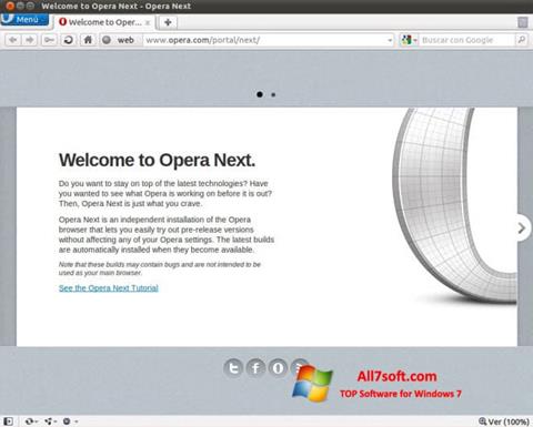 ภาพหน้าจอ Opera Developer สำหรับ Windows 7