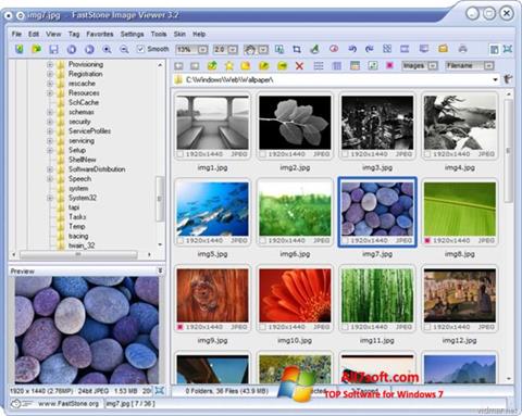ภาพหน้าจอ FastStone Image Viewer สำหรับ Windows 7
