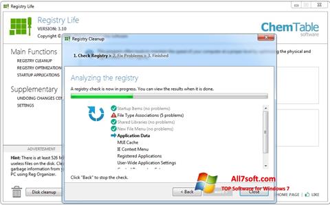 ภาพหน้าจอ Registry Life สำหรับ Windows 7