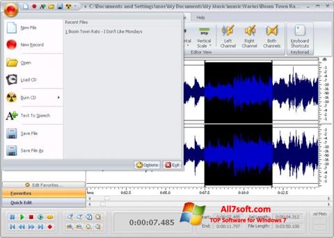ภาพหน้าจอ Free Audio Editor สำหรับ Windows 7
