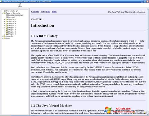 ภาพหน้าจอ Java Virtual Machine สำหรับ Windows 7