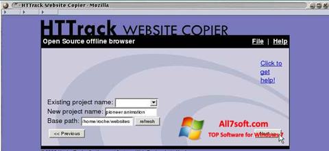 ภาพหน้าจอ HTTrack Website Copier สำหรับ Windows 7