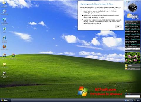 ภาพหน้าจอ Google Desktop สำหรับ Windows 7