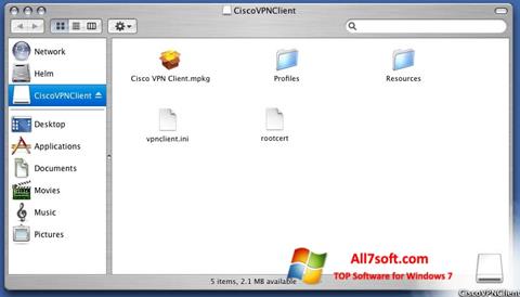 ภาพหน้าจอ Cisco VPN Client สำหรับ Windows 7