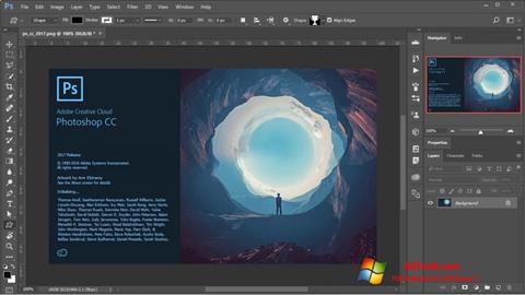 ภาพหน้าจอ Adobe Photoshop สำหรับ Windows 7