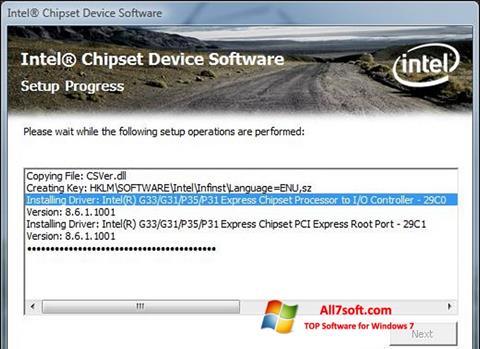ภาพหน้าจอ Intel Chipset Device Software สำหรับ Windows 7