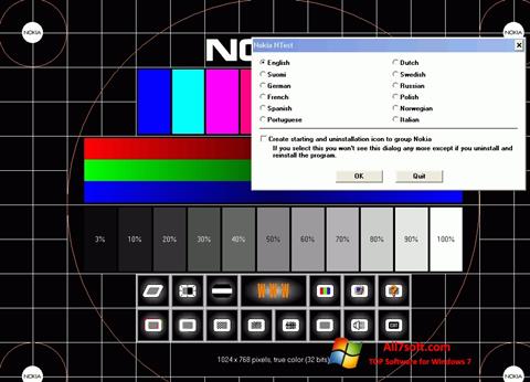 ภาพหน้าจอ Nokia Monitor Test สำหรับ Windows 7