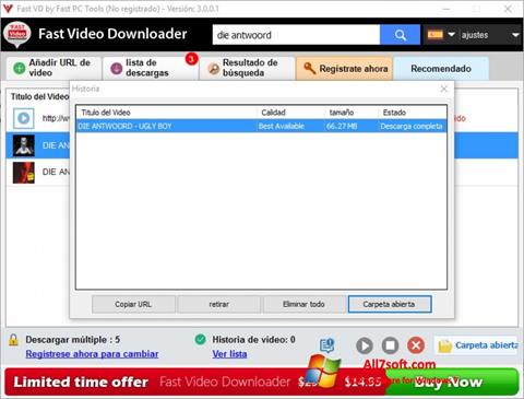 ภาพหน้าจอ Fast Video Downloader สำหรับ Windows 7