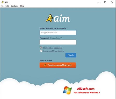 ภาพหน้าจอ AOL Instant Messenger สำหรับ Windows 7