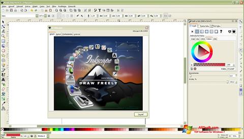 ภาพหน้าจอ Inkscape สำหรับ Windows 7