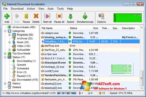 ภาพหน้าจอ Internet Download Accelerator สำหรับ Windows 7