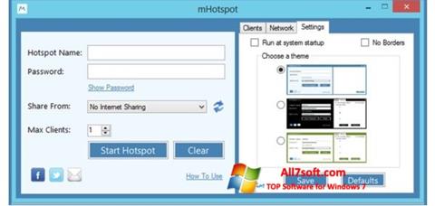 ภาพหน้าจอ mHotspot สำหรับ Windows 7