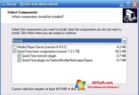 ภาพหน้าจอ QuickTime Alternative สำหรับ Windows 7