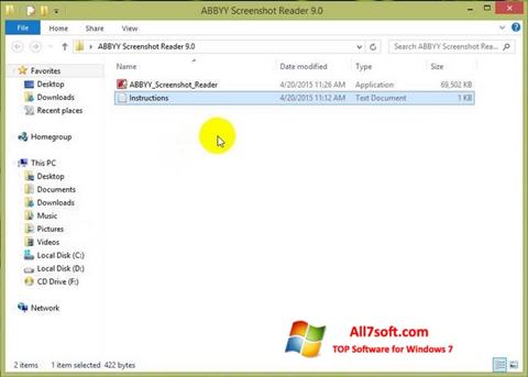 ภาพหน้าจอ ABBYY Screenshot Reader สำหรับ Windows 7