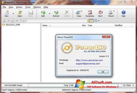 ภาพหน้าจอ PowerISO สำหรับ Windows 7