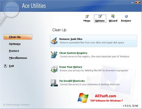 ภาพหน้าจอ Ace Utilities สำหรับ Windows 7