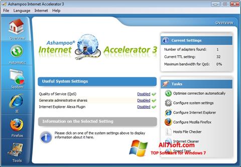 ภาพหน้าจอ Ashampoo Internet Accelerator สำหรับ Windows 7