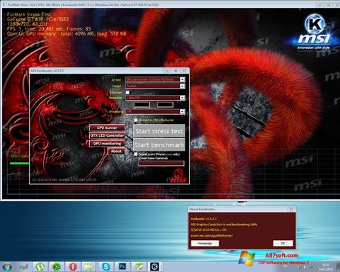 ภาพหน้าจอ MSI Kombustor สำหรับ Windows 7