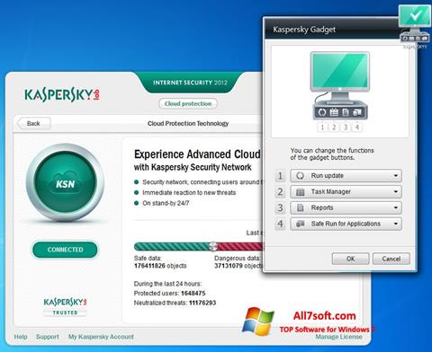 ภาพหน้าจอ Kaspersky Internet Security สำหรับ Windows 7