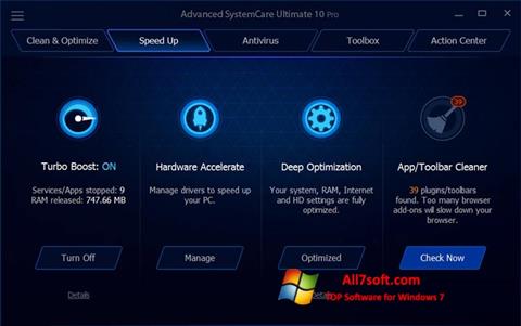 ภาพหน้าจอ Advanced SystemCare Ultimate สำหรับ Windows 7