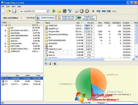 ภาพหน้าจอ Folder Size สำหรับ Windows 7
