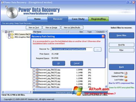 ภาพหน้าจอ Power Data Recovery สำหรับ Windows 7