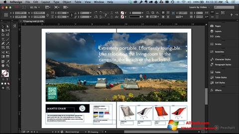 ภาพหน้าจอ Adobe InDesign สำหรับ Windows 7