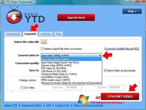 ภาพหน้าจอ YTD Video Downloader สำหรับ Windows 7