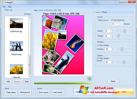 ภาพหน้าจอ CollageIt สำหรับ Windows 7