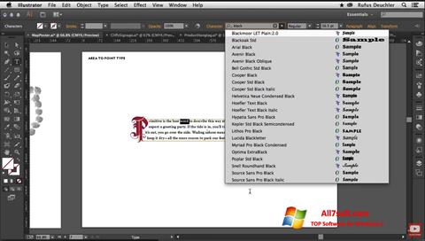 ภาพหน้าจอ Adobe Illustrator สำหรับ Windows 7