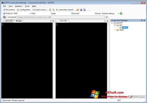 ภาพหน้าจอ PuTTY Connection Manager สำหรับ Windows 7