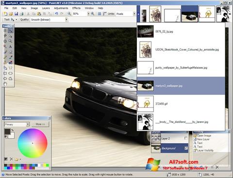 ภาพหน้าจอ Paint.NET สำหรับ Windows 7
