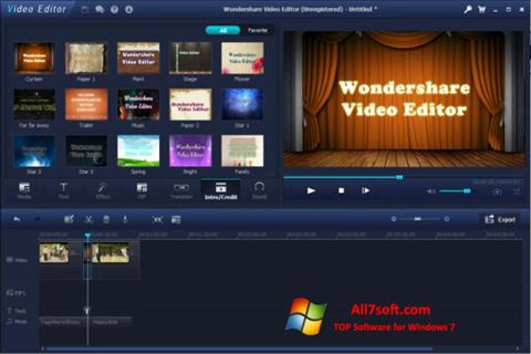 ภาพหน้าจอ Wondershare Video Editor สำหรับ Windows 7