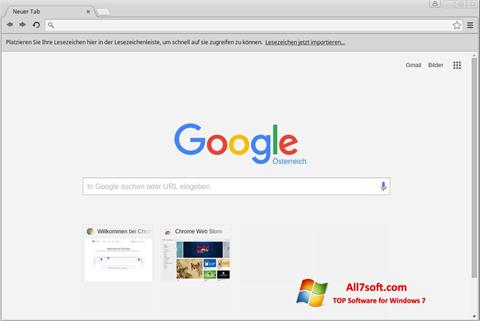 ภาพหน้าจอ Google Chrome สำหรับ Windows 7