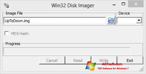 ภาพหน้าจอ Win32 Disk Imager สำหรับ Windows 7
