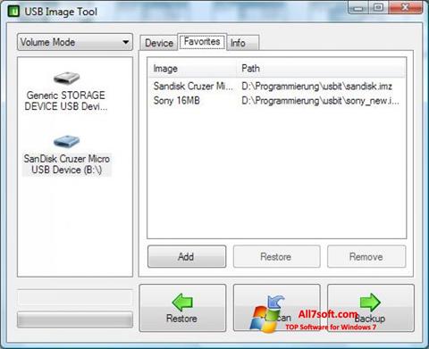 ภาพหน้าจอ USB Image Tool สำหรับ Windows 7