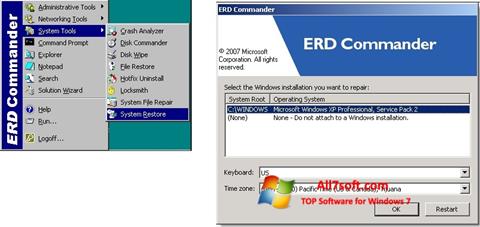 ภาพหน้าจอ ERD Commander สำหรับ Windows 7