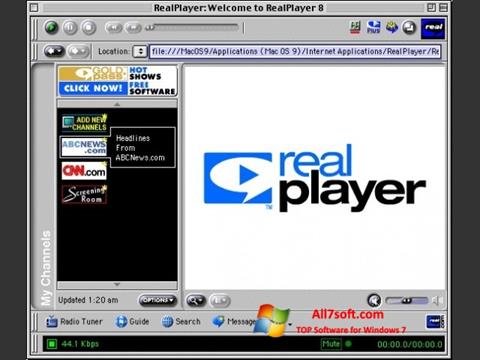 ภาพหน้าจอ RealPlayer สำหรับ Windows 7